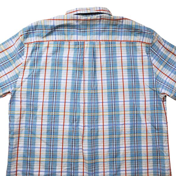 Tommy Bahama Plaid Shirt Mens XL Cotton Silk Short Sleeve Button Up - Picture 7 of 7